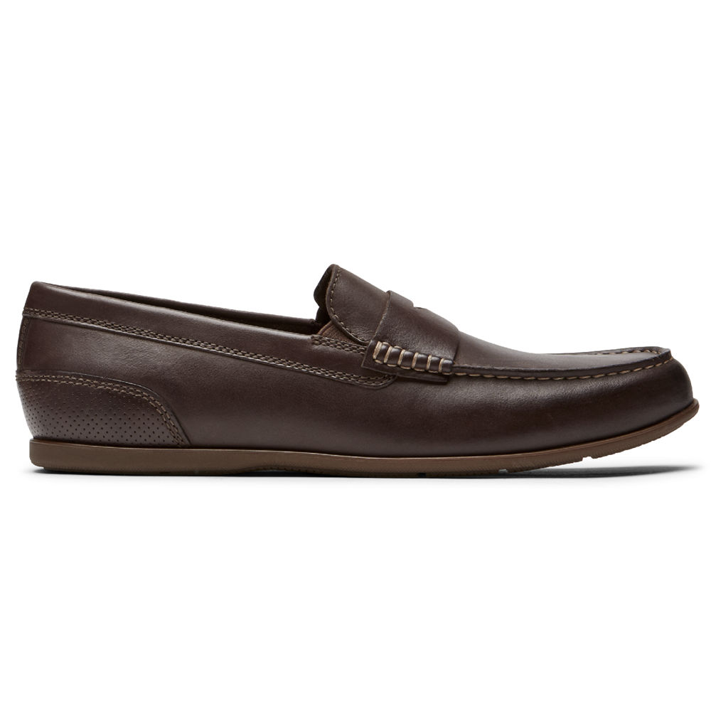 Sapato Vela Rockport Homem Marrom Escuro - Malcom Penny - 74538XKMD